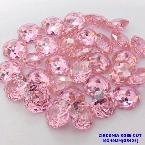 ACESSORIO NO BRUTO PRONTO PARA O BANHO (POTE)PEDRA DE (" ZIRCONIA GS121 " ROSE CUT 10X10MM ") ROSA DE 10X10MM / PESO 1.6GR - BRU28358