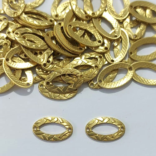 ACESSÓRIOS NO BRUTO PRONTO PARA O BANHO - (2457) OVAL TRANÇADO VAZADO 12MM - PESO 0,3GR - BRU31013