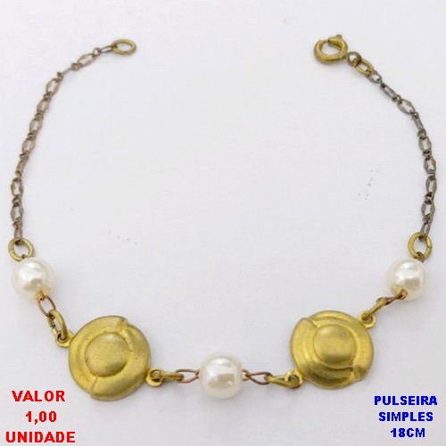 PULSEIRA NO BRUTO PRONTO PARA O BANHO( )PULSEIRA SIMPLES E DELICADA TAMANHO 18CM - PESO 1.8GR - BRU28410