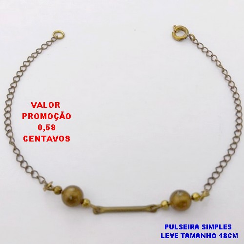 PULSEIRA NO BRUTO PRONTO PARA O BANHO (CX.120) - PULSEIRA SIMPLES E DELICADA - TAMANHO 18CM - PESO 1.4GR - BRU28451