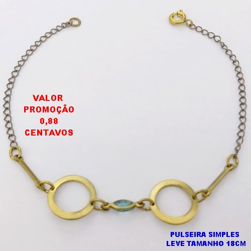 PULSEIRA NO BRUTO PRONTO PARA O BANHO (CX.120) - PULSEIRA SIMPLES E DELICADA - TAMANHO 18CM - PESO 1.9GR - BRU28452