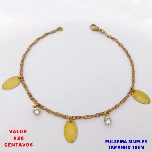 PULSEIRA NO BRUTO PRONTO PARA O BANHO (CX104 )PULSEIRA SIMPLES E DELICADA/ PESO 1.9GR - BRU28462