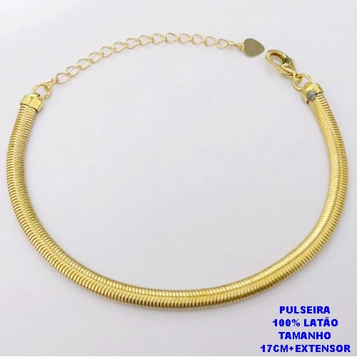 PULSEIRA NO BRUTO PRONTO PARA O BANHO(AV)(CX195 ) PULSEIRA RABO DE COBRA LARGURA 4MM-TAMANHO 4.3GR BRU28479