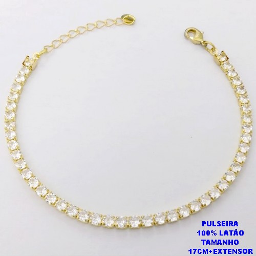 PULSEIRA NO BRUTO PRONTO PARA O BANHO(AV)(CX195 )(RIVIERA) PULSEIRA TODA EM ZIRCONIA - LARGURA 3MM-TAMANHO 4.4GR BRU28480
