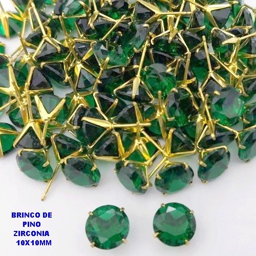 BRINCO NO BRUTO PRONTO PARA O BANHO(AV)(CX195 ) BRINCO DE PINO COM ZIRCONIA DE 10X10MM - LARGURA 3.5MM-TAMANHO 1.6GR BRU28482