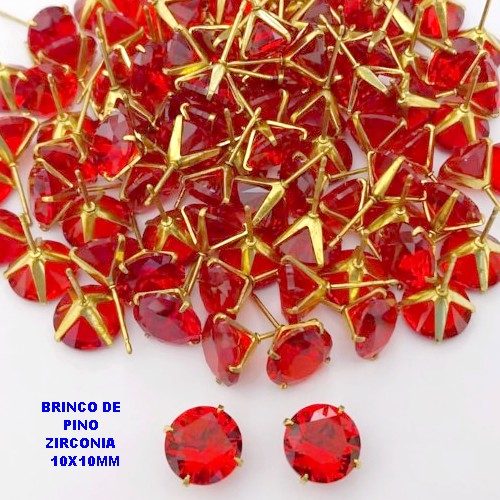 BRINCO NO BRUTO PRONTO PARA O BANHO(AV)(CX195 ) BRINCO DE PINO COM ZIRCONIA DE 10X10MM -PESO 1.6GR BRU28484