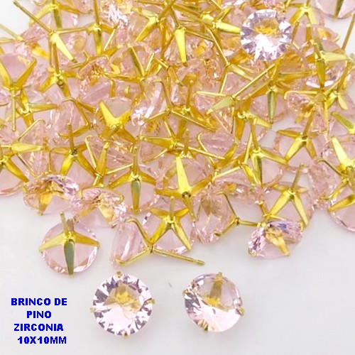 BRINCO NO BRUTO PRONTO PARA O BANHO(AV)(CX195 ) BRINCO DE PINO COM ZIRCONIA DE 10X10MM -PESO 1.6GR BRU28485