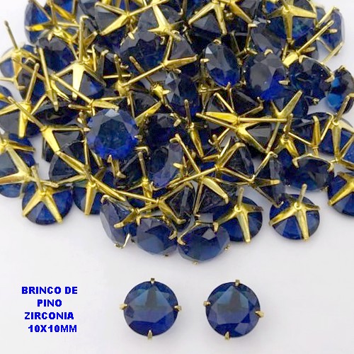 BRINCO NO BRUTO PRONTO PARA O BANHO(AV)(CX195 ) BRINCO DE PINO COM ZIRCONIA DE 10X10MM -PESO 1.6GR BRU28486