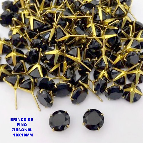 BRINCO NO BRUTO PRONTO PARA O BANHO(AV)(CX195 ) BRINCO DE PINO COM ZIRCONIA DE 10X10MM -PESO 1.6GR BRU28487