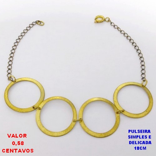PULSEIRA NO BRUTO PRONTO PARA O BANHO (CX ) PULSEIRA SIMPLES E DELICADA -TAMANHO 18CM - PESO 2GR BRU28500
