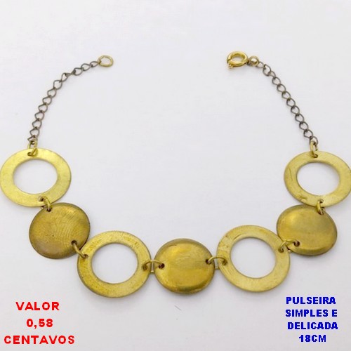 PULSEIRA NO BRUTO PRONTO PARA O BANHO (CX ) PULSEIRA SIMPLES E DELICADA -TAMANHO 18CM - PESO 2GR BRU28501
