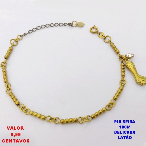 PULSEIRA NO BRUTO PRONTO PARA O BANHO (CX.69) . PULSEIRA SIMPLES E DELICADA -TAMANHO 18CM - PESO 4.5GR BRU29009