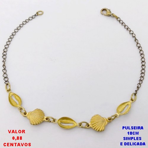 PULSEIRA NO BRUTO PRONTO PARA O BANHO (CX.69) . PULSEIRA SIMPLES E DELICADA -TAMANHO 18CM - PESO 4.5GR BRU29011