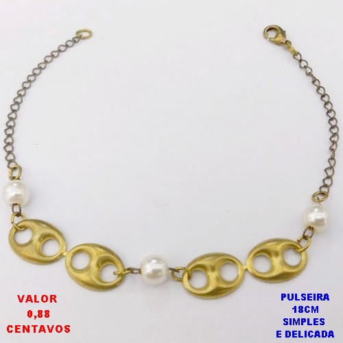 PULSEIRA NO BRUTO PRONTO PARA O BANHO (CX.69) . PULSEIRA SIMPLES E DELICADA -TAMANHO 18CM - PESO 1.6GR BRU29012