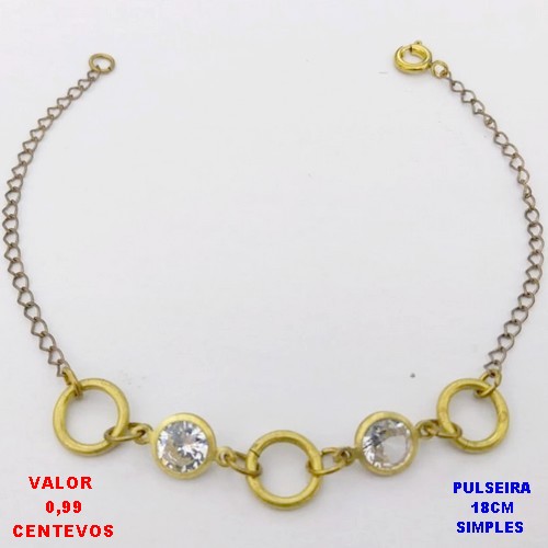 PULSEIRA NO BRUTO PRONTO PARA O BANHO (CX.69) . PULSEIRA SIMPLES E DELICADA -TAMANHO 18CM - PESO 2.4GR BRU29013