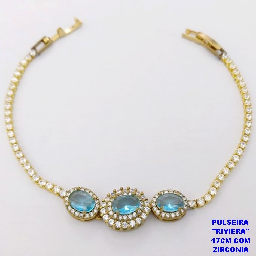 PULSEIRA NO BRUTO PRONTO PARA O BANHO(CX181)- PULSEIRA RIVIERA DE 17CM - PESO TOTAL 5.9GR - BRU29119