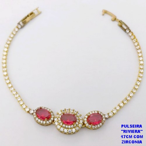 PULSEIRA NO BRUTO PRONTO PARA O BANHO(CX181)- PULSEIRA RIVIERA DE 17CM - PESO TOTAL 5.9GR - BRU29120