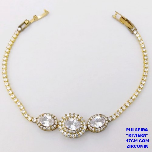 PULSEIRA NO BRUTO PRONTO PARA O BANHO(CX181)- PULSEIRA RIVIERA DE 17CM - PESO TOTAL 5.9GR - BRU29121