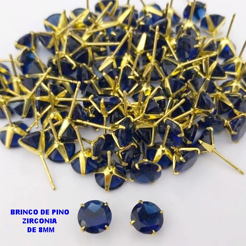 BRINCO NO BRUTO PRONTO PARA O BANHO(AV)(CX195 ) BRINCO DE PINO COM ZIRCONIA DE 8X8MM -PESO 0,9GR BRU29170