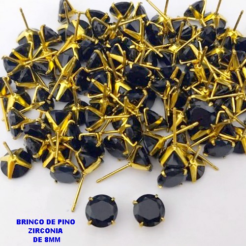 BRINCO NO BRUTO PRONTO PARA O BANHO(AV)(CX195 ) BRINCO DE PINO COM ZIRCONIA DE 8X8MM -PESO 0,9GR BRU29172