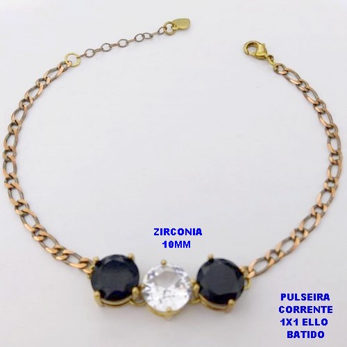 PULSEIRA NO BRUTO PRONTO PARA O BANHO(CX49)- COM CORRENTE 1X1 ELO BATIDO (LARGURA 3MM) DE 18CM+EXTENSOR CONECTOR ALTA FUSÃO (ZIRCONIA 10X10MM ) PESO TOTAL 6.8GR - BRU29227