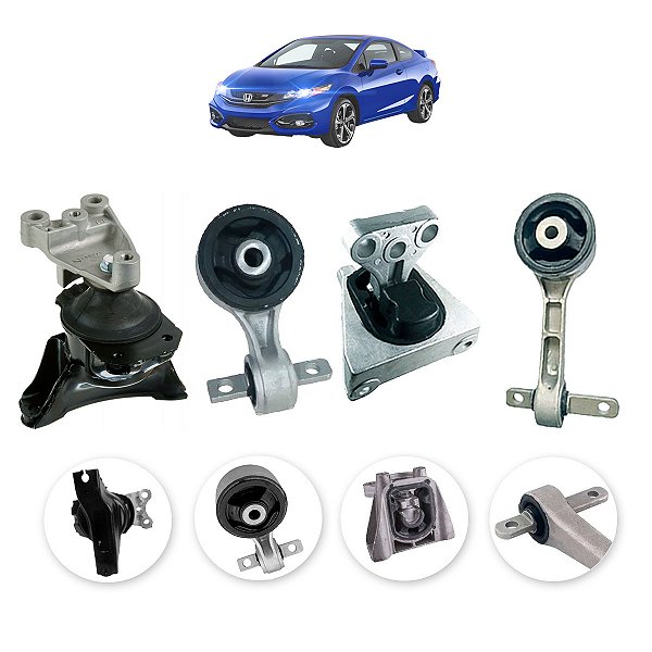 Kit completo 04 coxim motor cambio New Civic 2007 a 2011 manual