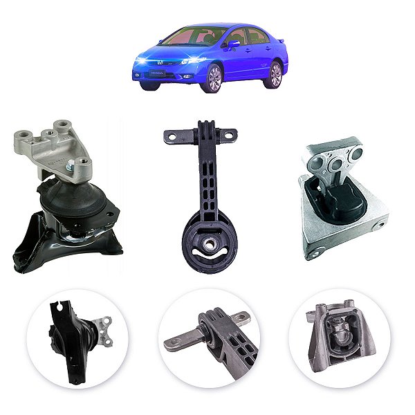 Kit coxim calço do motor Honda New Civic 2007 a 2011 automático