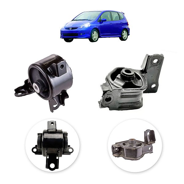 Kit coxim calço motor câmbio Honda Fit 2007 a 2008 automático