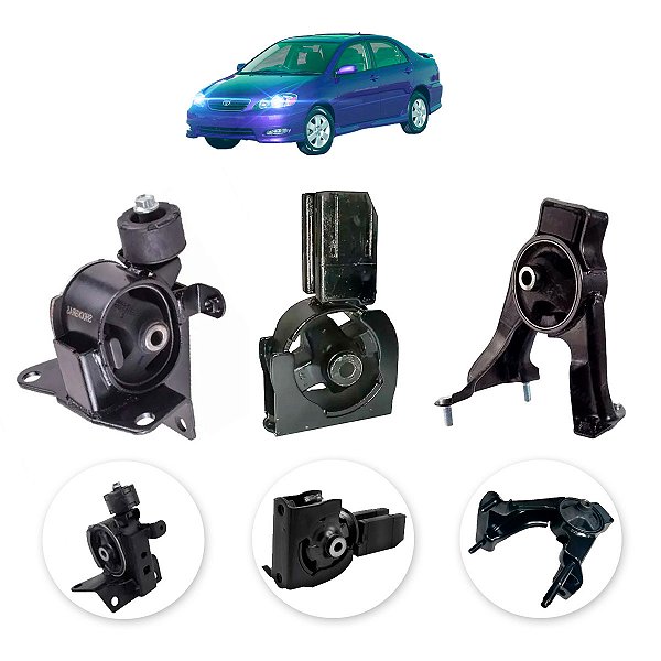 Kit 03 coxim motor câmbio Corolla 2003 a 2008 Fielder automático