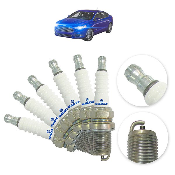 Jogo 06 velas ignicao iridium Ford Edge V6 3.5 2009 a 2014
