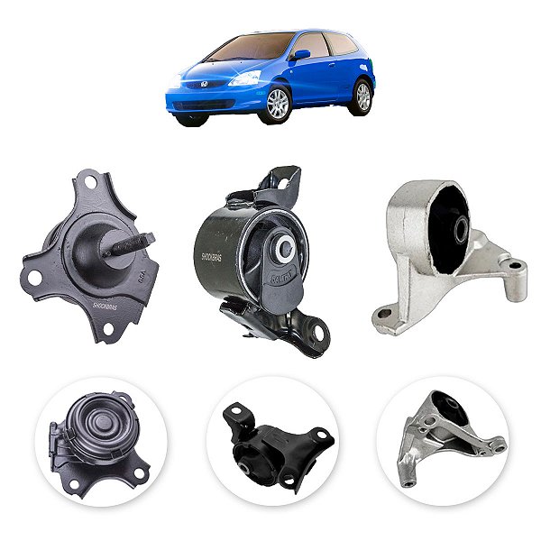 Kit 03 Coxim Calco Motor Honda Civic 2001 A 2006 Manual