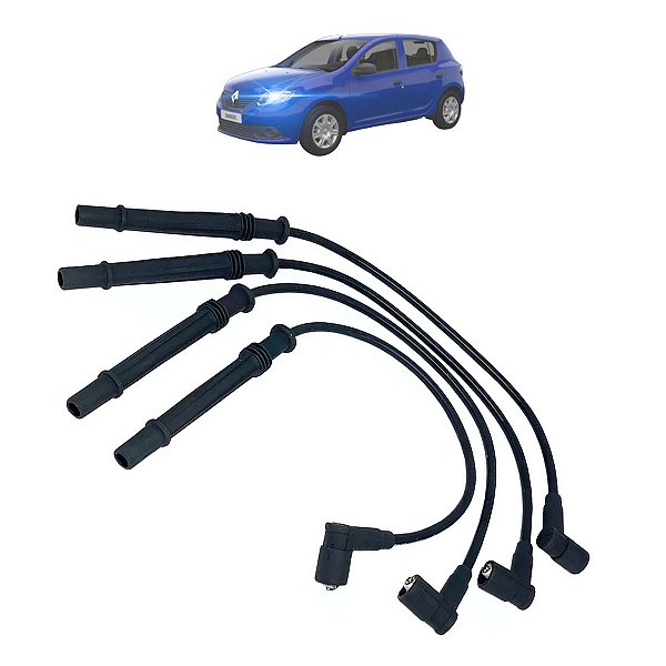 Kit Cabo de velas Ignição Resistivo Renault Clio 1.0 Gauss