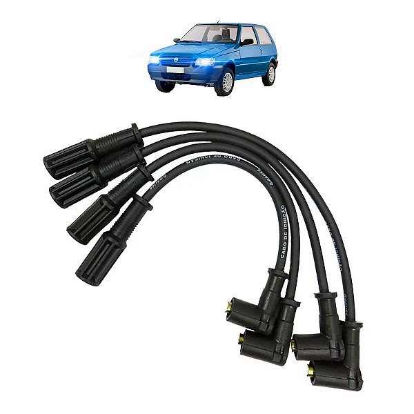 Kit Cabos de Vela Ignição Fiat Uno Fiorino Resistivo Gauss