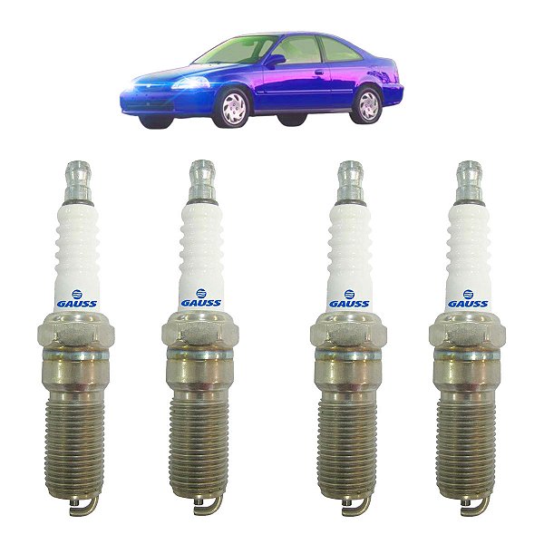 Kit 4 Velas de Ignicao Gauss Honda Civic G7 Accord
