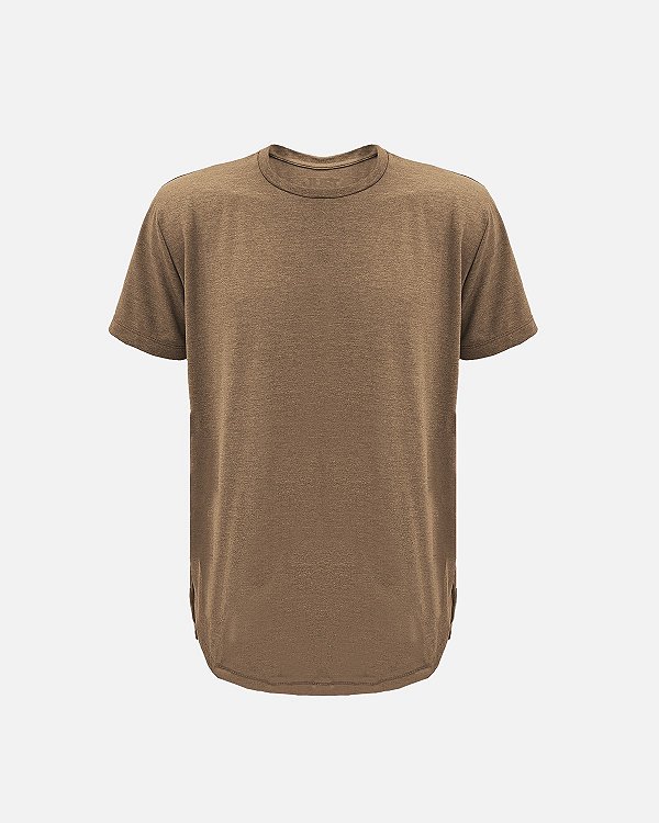 Camiseta JUST GO Long Mescla Marrom