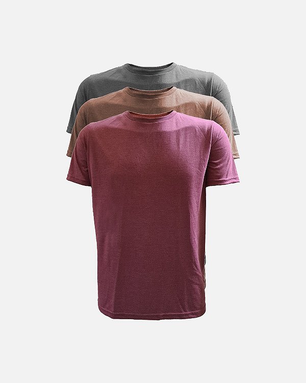 Kit 3 Camisetas JUST GO Slim Mescla