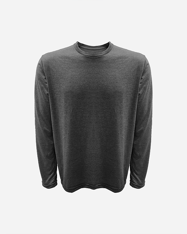 Camiseta JUST GO Slim Manga Longa Grafite