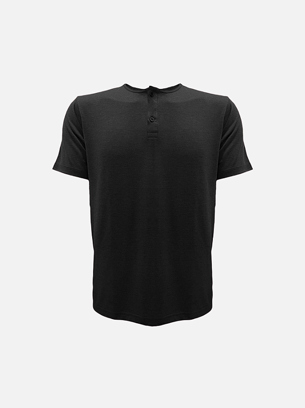 Camiseta JUST GO Henley Preto