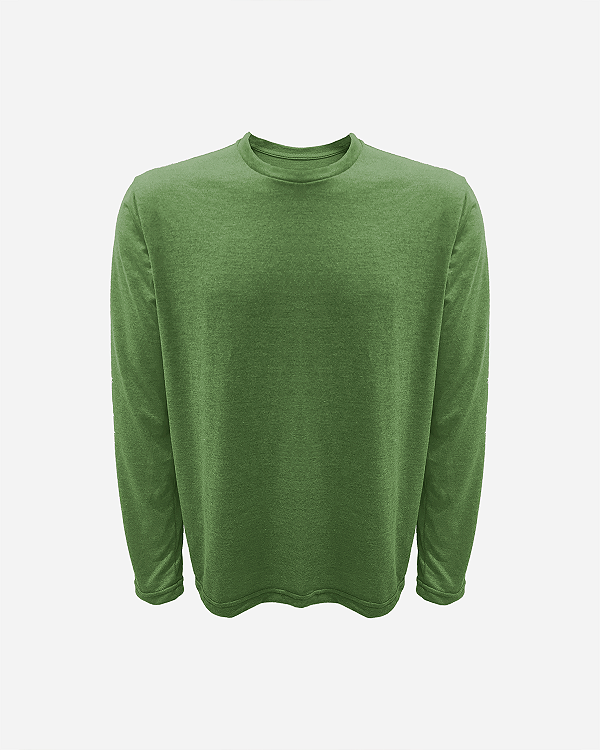 Camiseta JUST GO Slim Manga Longa Verde