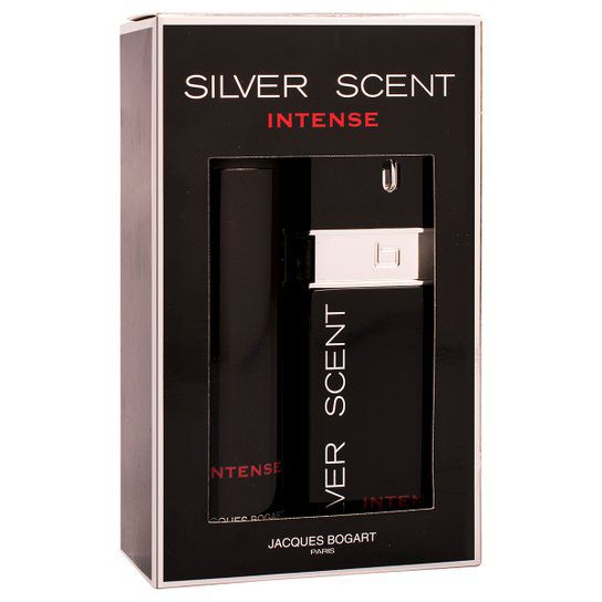 Kit Perfume Silver Scent Intense Masculino Jacques Bogart EDT 100ml + Body Spray 200ml - Incolor