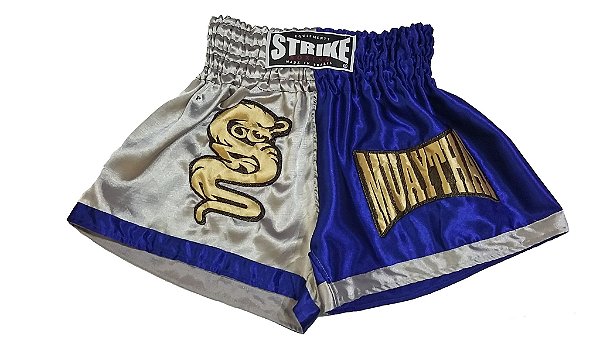 Short Muay Thai Azul com Cinza - Strike