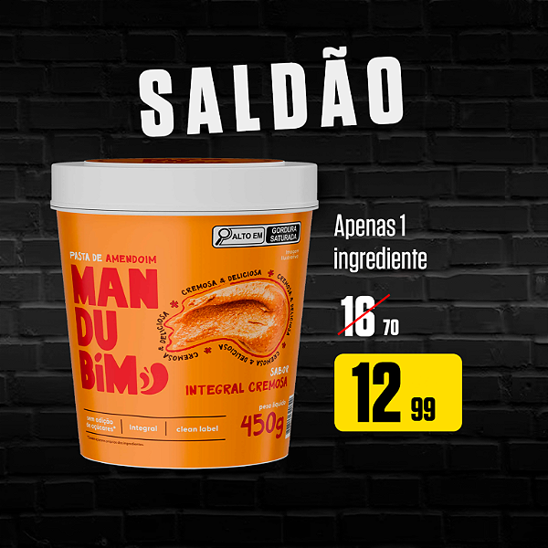 Pasta de Amendoim 450g (Integral) - Mandubim