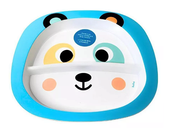 Prato Com Divisória Bubazoo - Panda