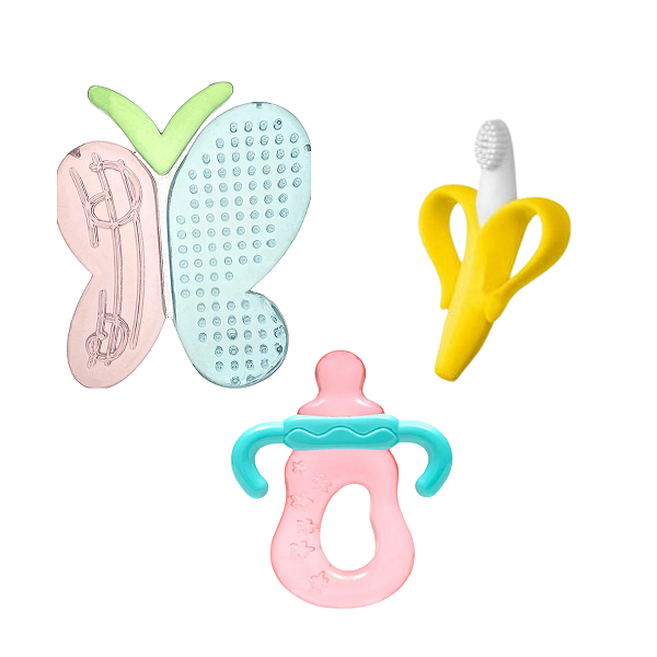 Kit 3 Mordedores Resfriáveis + Massageador - BUBA