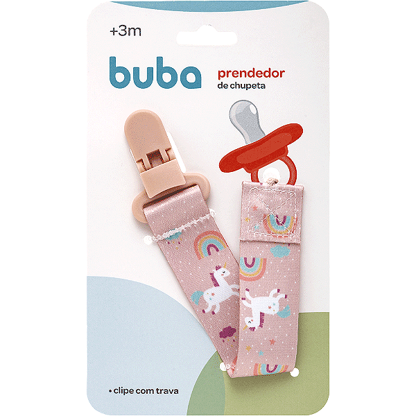 Prendedor de Chupeta Com Trava Unicórnio - Buba