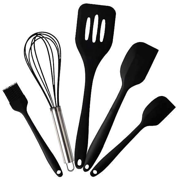 Kit com 5 utensílios para cozinha