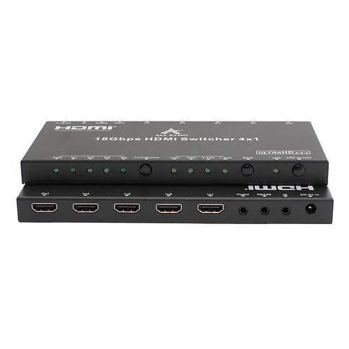 Seletor HDMI 4x1 4k2k 60Hz 18Gbps  Saída de Áudio D/A e ARC Switch ALL SYNC AS-SW4P