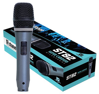 Microfone Dinâmico Com Fio Com Estojo Staner ST-82