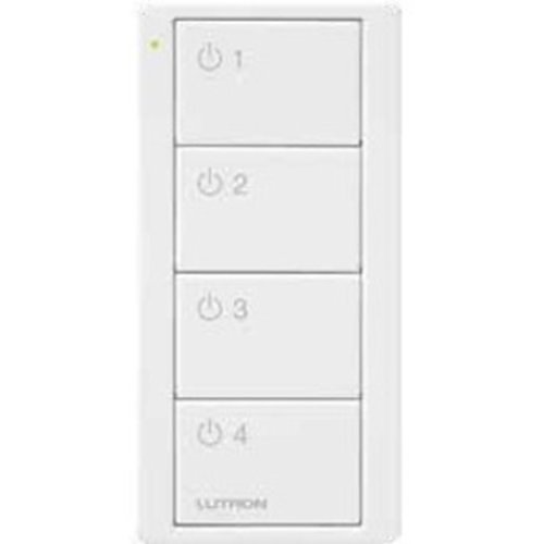 Controlador de alternância de 4 botões Branco Lutron PJ2-4B-GWH-L41