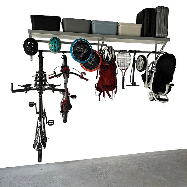 Prateleira SpaceMax Duo - 2,40m x 40cm + 10 Ganchos Exclusivos